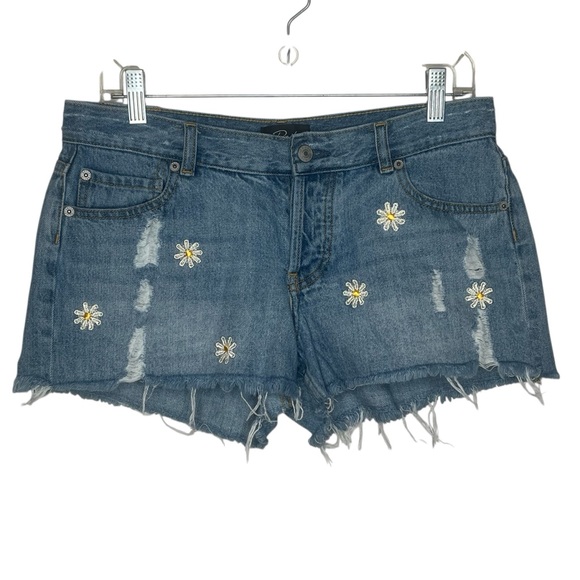 Rails Jesse Vintage Daisy Distressed Denim Shorts Sz 27 Jean Shorts Floral - Picture 1 of 13